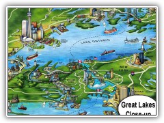 Great Lakes Map Close Up